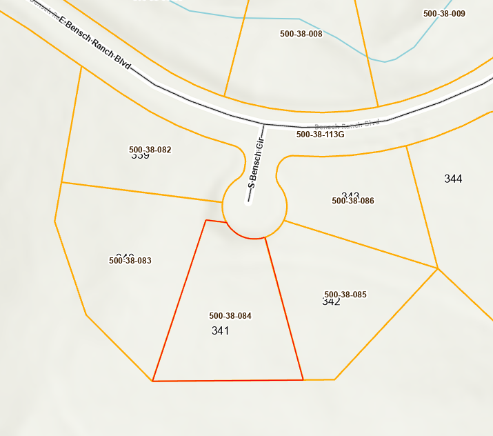 Bensch Ranch Lot 341 parcel map
